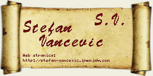 Stefan Vančević vizit kartica